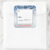 Santa and Reindeer Snowflakes Gift Label (Tas)