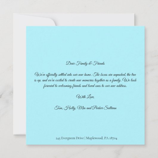 Santa and Reindeer We've Move Announcement  Aankondiging (Achterkant)