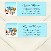 Santa and Reindeer We've Move Announcement Etiket