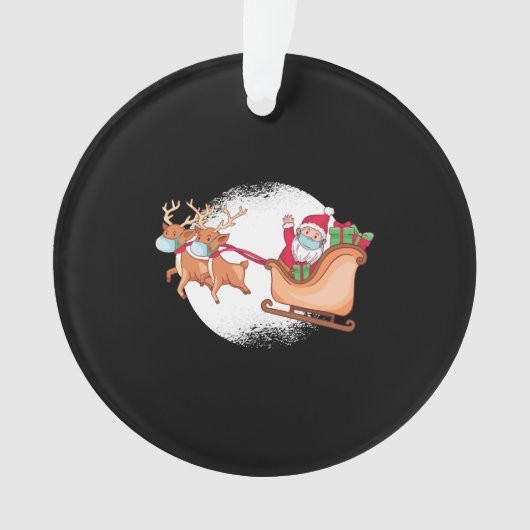 Santa and reindeers with masks santas sleigh (devant)