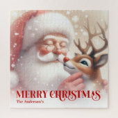 Santa and Rudolph Custom Puzzle Great Kids Gift Legpuzzel (Verticaal)