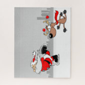 Santa and Rudolph Skating Legpuzzel (Verticaal)