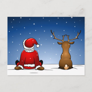 Santa and Ruloph Feestdagenkaart