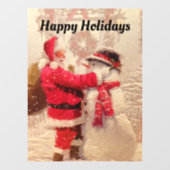 Santa and Snowman Window Cling Raamsticker (Vel)