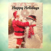 Santa and Snowman Window Cling Raamsticker (Vel 3)