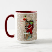 Santa and the Narrow Chimney Ceramic Mok (Links)