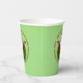 Santa Announing Jouw tekst Name Year Red Green Papieren Bekers (Rechts)