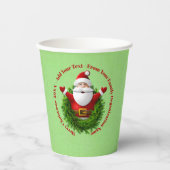 Santa Announing Jouw tekst Name Year Red Green Papieren Bekers (Voorkant)