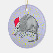 Santa Armadillo Kerstmis Keramisch Ornament (Links)