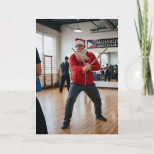 Santa Arnis Eskrima Filipijns Kerstfeest Kaart