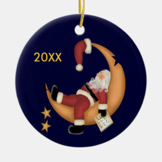 Santa Asleep op de Maan Keepsake Ornament