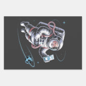 Santa Astronaut with Spacesuit Festive Christmas  Inpakpapier Vel (Voorkant)