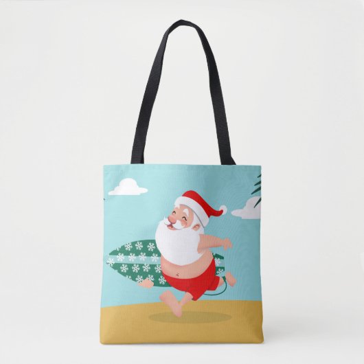 Santa at beach cartoon draagtas (Voorkant)