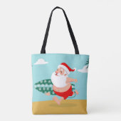 Santa at beach cartoon draagtas (Achterkant)