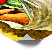 Santa At Window met speelgoedzak Poster (Hoek)