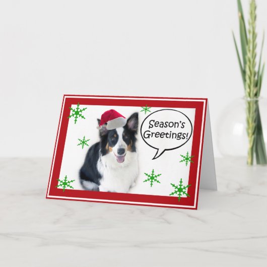 Santa Aussie Feestdagen Kaart (Voorkant)