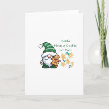 Santa Ayez un Cookie ou Deux sur une Carte de Fête