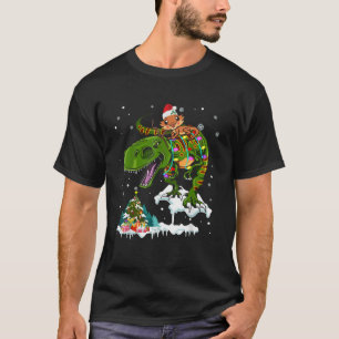 Santa Baardagaam Ridder T Rex Rendier Kerstmis Li T-shirt