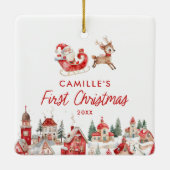 Santa Baby 1st Christmas Foto Ornament (Achterkant)