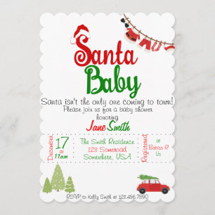 Santa Baby Baby shower Kaart