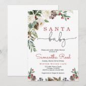 Santa Baby Baby shower Kaart (Voorkant / Achterkant)