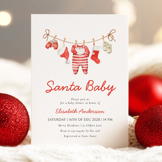Santa Baby Baby shower Kaart