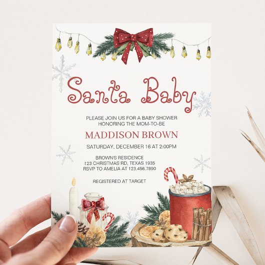 Santa Baby Baby shower Kaart