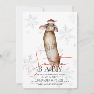 Santa Baby Bunny Sneeuwvlokken Baby shower Kaart