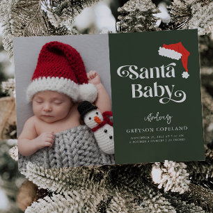 Santa Baby Christmas Baby Foto Geboorte Aankondiging