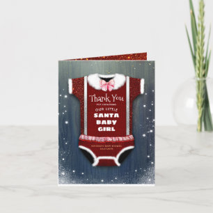 Santa Baby Christmas Baby shower Dank u Bedankkaart
