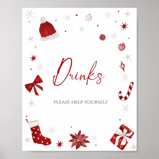 Santa Baby Christmas Baby shower Drinken Poster (Voorkant)