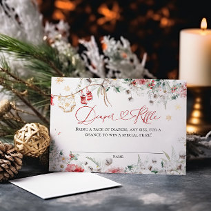 Santa Baby Christmas Baby shower Neutral Luier Informatiekaartje