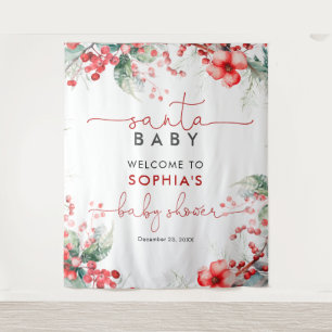 Santa Baby Christmas Baby shower Tapestry Wandkleed