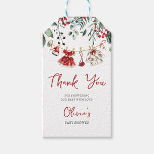 Santa Baby Christmas Girl Kleding Baby shower Cadeaulabel