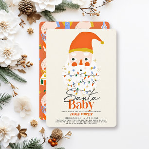 Santa Baby Christmas Holiday Baby shower Kaart