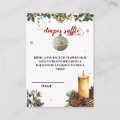 Santa Baby Christmas Luier Raffle Baby shower Informatiekaartje (Voorkant)