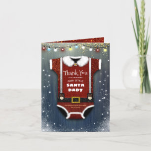 Santa Baby Christmas Shower Dank u Bedankkaart