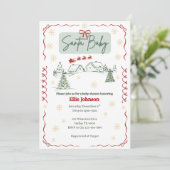 Santa Baby December Baby Shower Invitations (Debout devant)