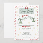 Santa Baby December Baby Shower Invitations (Devant / Derrière)