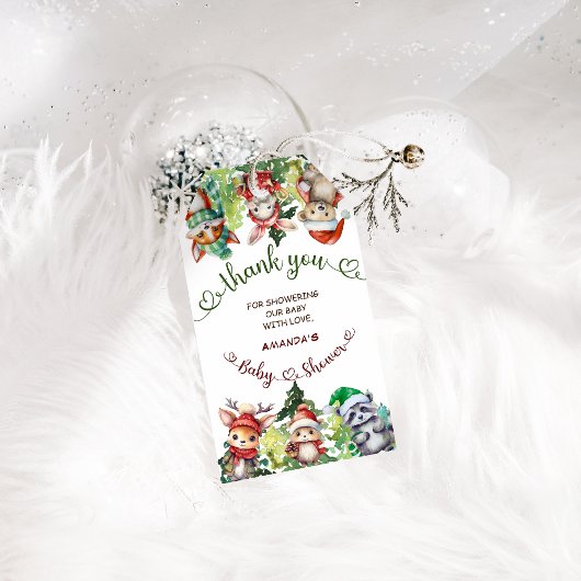 Santa Baby Dieren Kerst Baby Shower Cadeaulabel