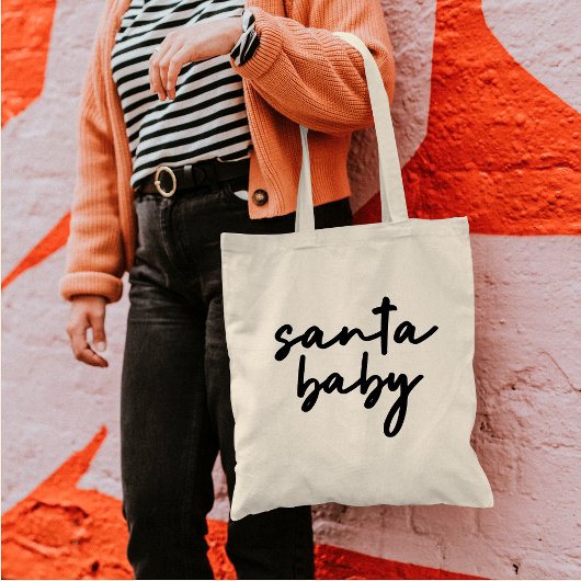 Santa Baby | Eerste kerstdag Modern minimalist Tote Bag