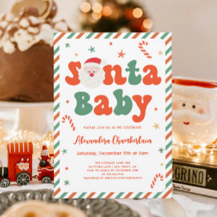 Santa Baby Fête de Bébé Noël Invitation de Révélat