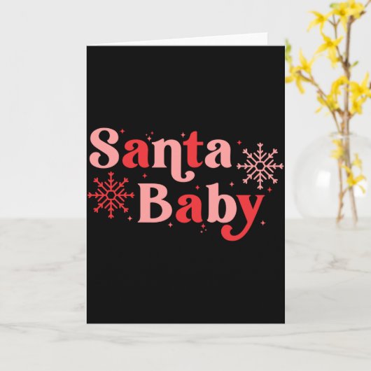 Santa Baby Fun Holiday Tygraphy Design Kaart (Gele Bloem)