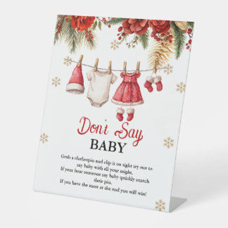 Santa Baby Holiday Winter Baby Cloth baby sho sign Reclamebord Met Voetstuk