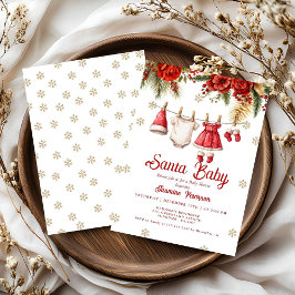 Santa Baby Holiday Winter Baby Cloth baby shower Kaart