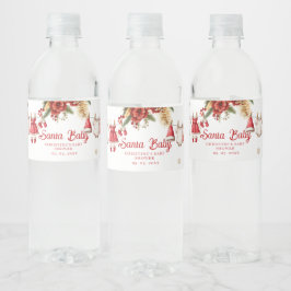 Santa Baby Holiday Winter Christmas Baby Shower Waterfles Etiket