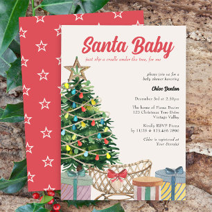 Santa Baby Invitation Vintage pour Baby Shower de