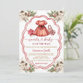 Santa Baby is on the way Baby Shower Kaart (Staand voorkant)