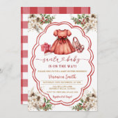 Santa Baby is on the way Baby Shower Kaart (Voorkant / Achterkant)