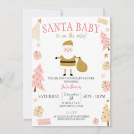 Santa Baby is onderweg, kerst Baby shower Kaart